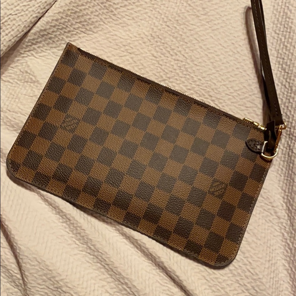 LV Damier Ebene zipper pouch wristlet